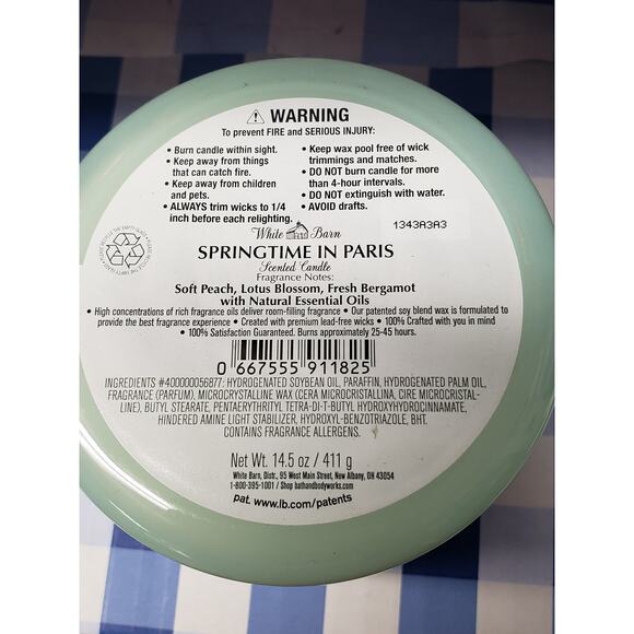 BBW Springtime In Paris w. Glass Lid Large 3 Wick Candle Home Fragrance Decor - Picture 3 of 3